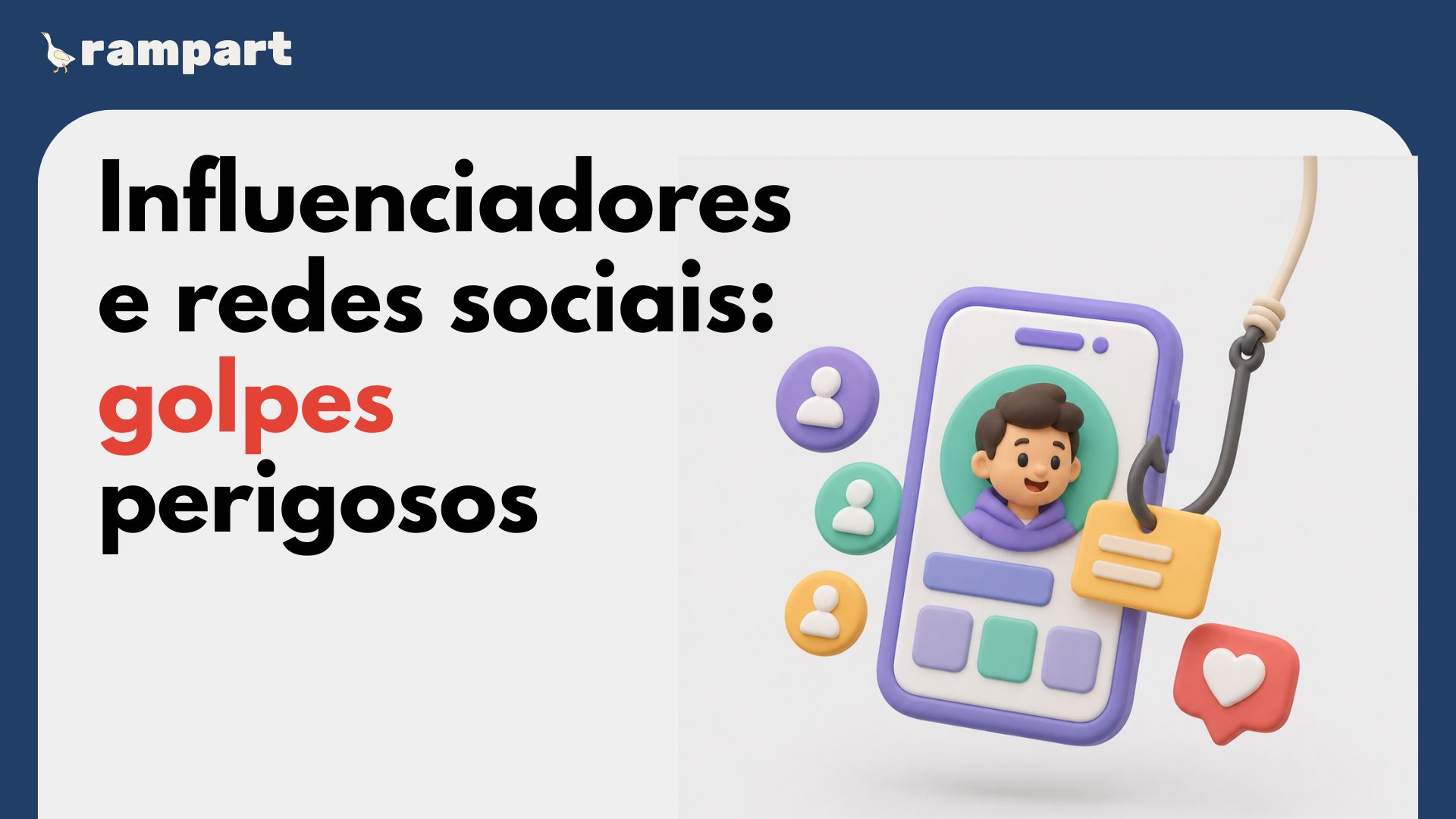 Perfil de rede social com mensagem de golpe perigosa