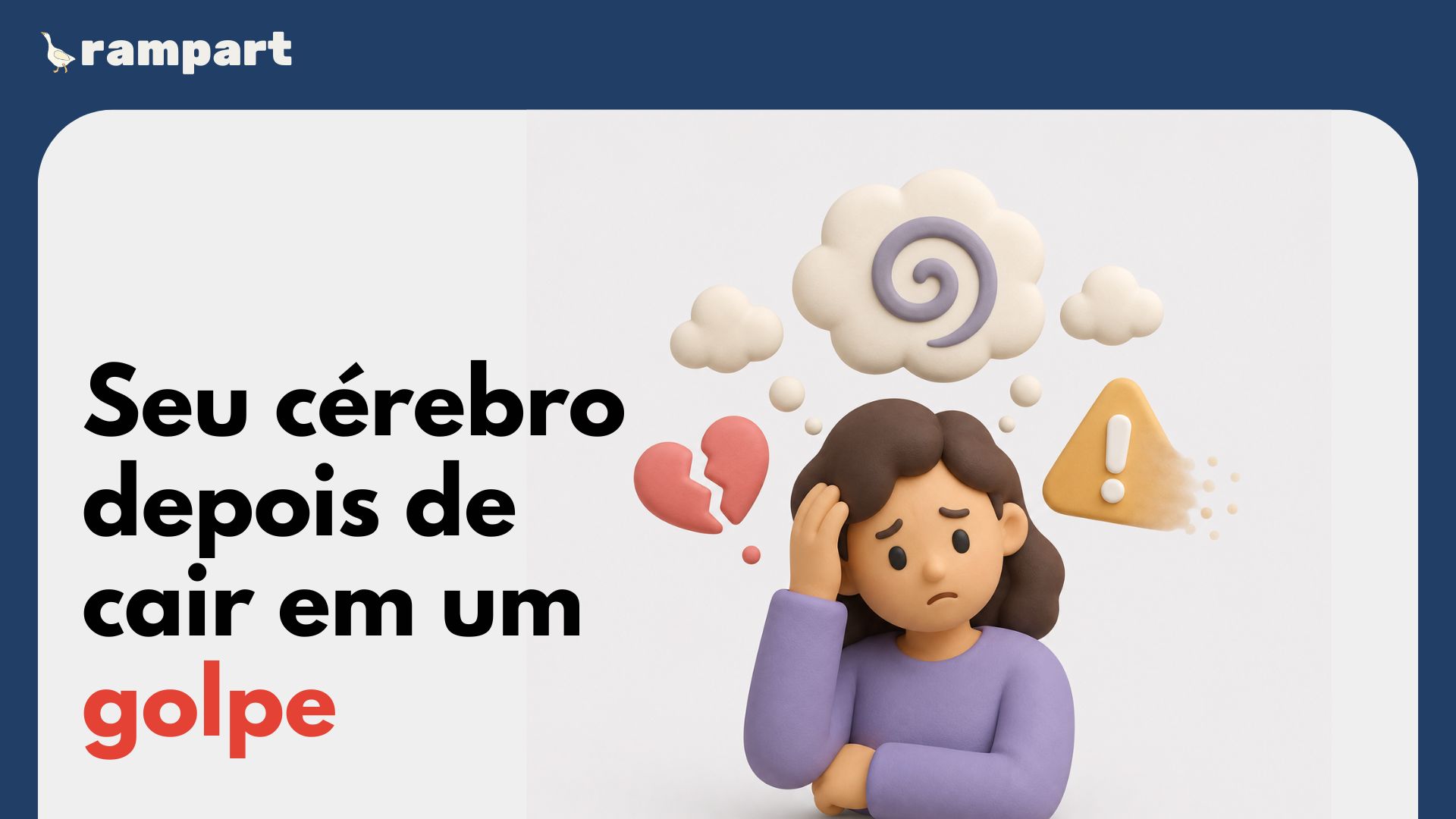 Pessoa recuperando a calma depois de cair em um golpe