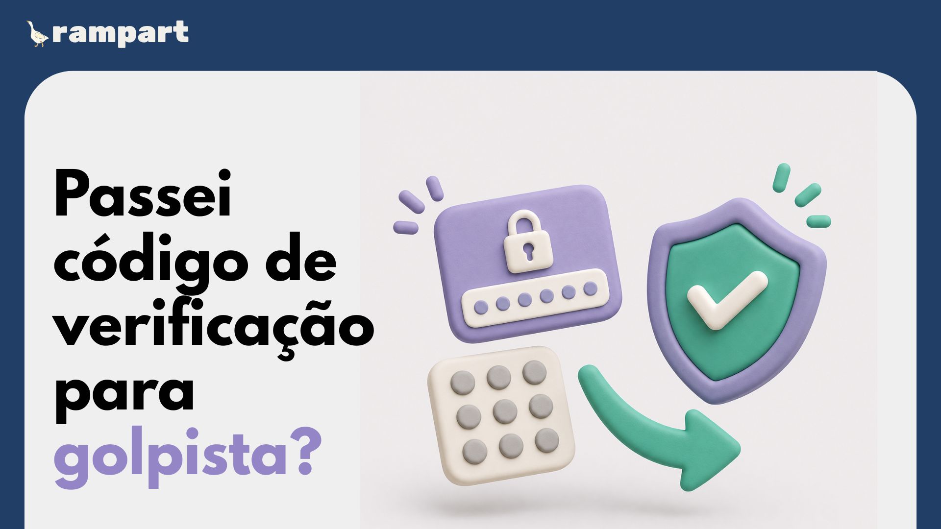 Código de verificação com aviso para não compartilhar