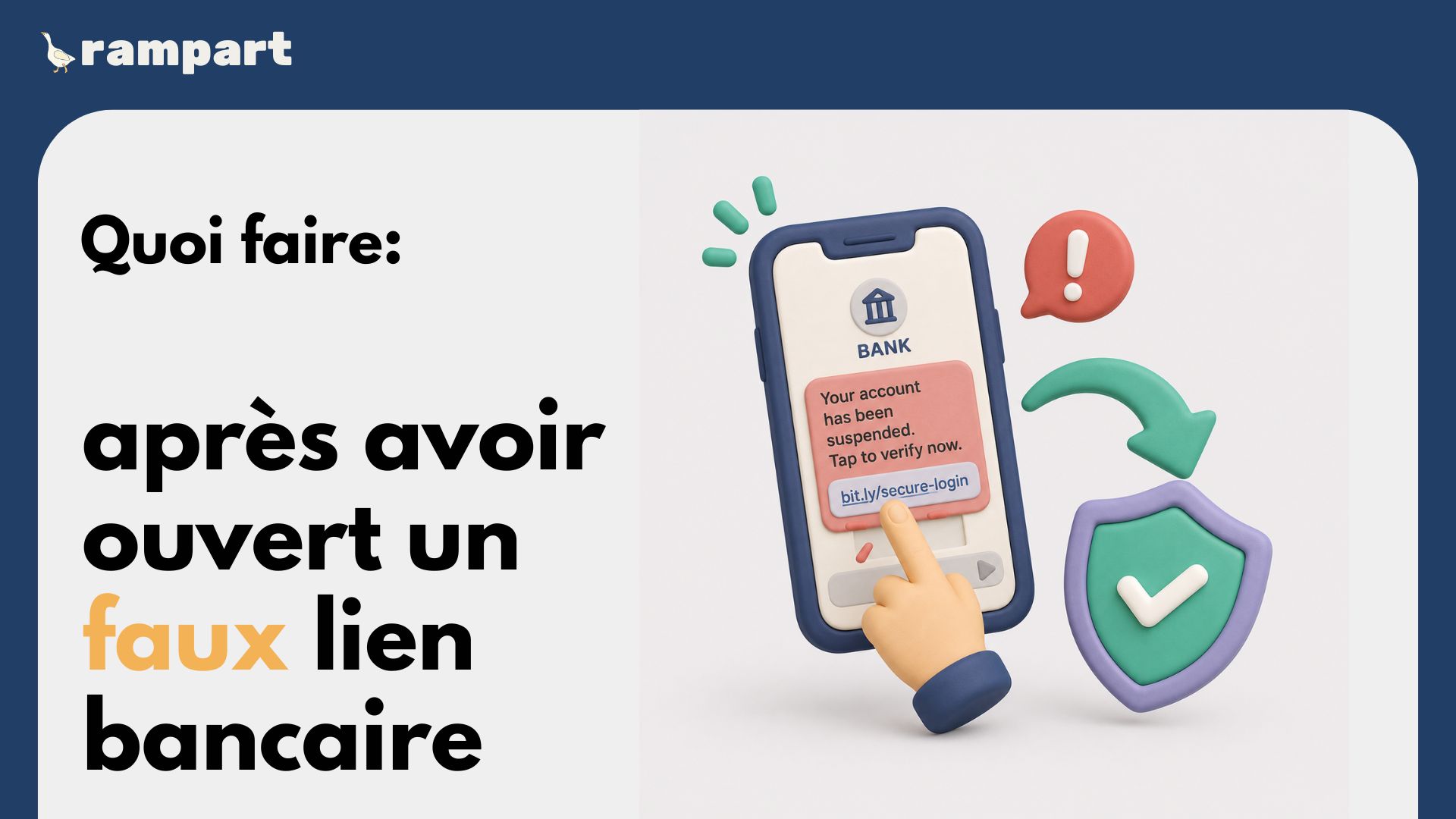 Liste de récupération après un faux lien bancaire