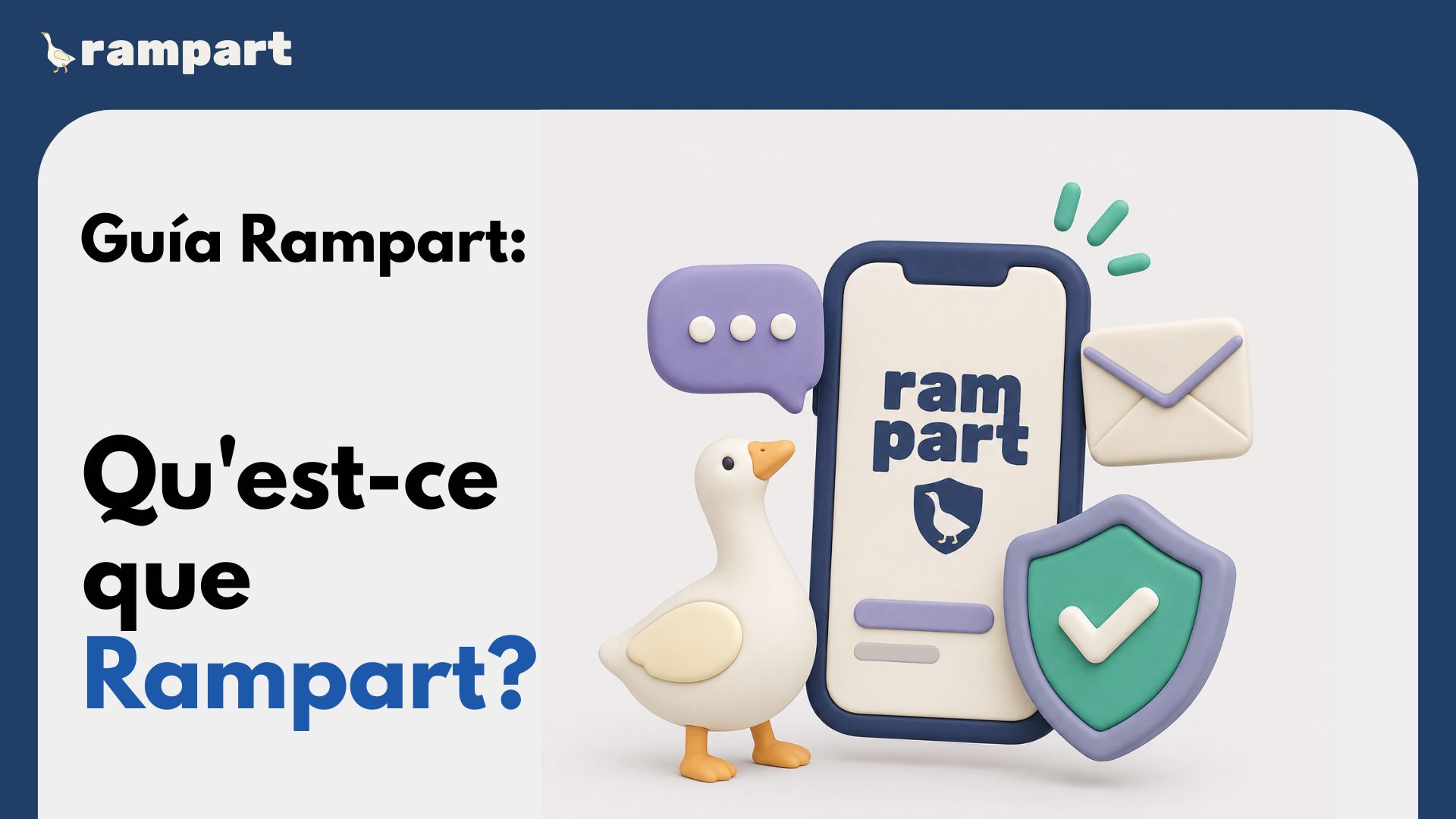 Concept de Rampart protégeant les SMS et courriels sur iPhone