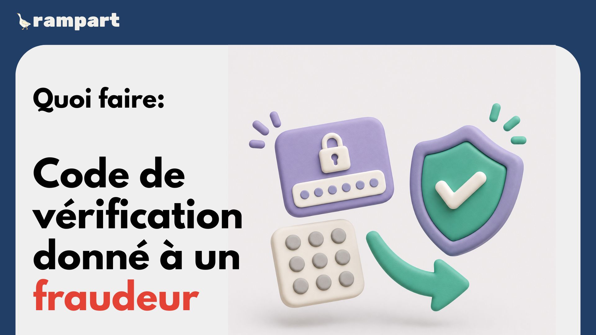 Code de vérification avec avertissement de ne pas le partager