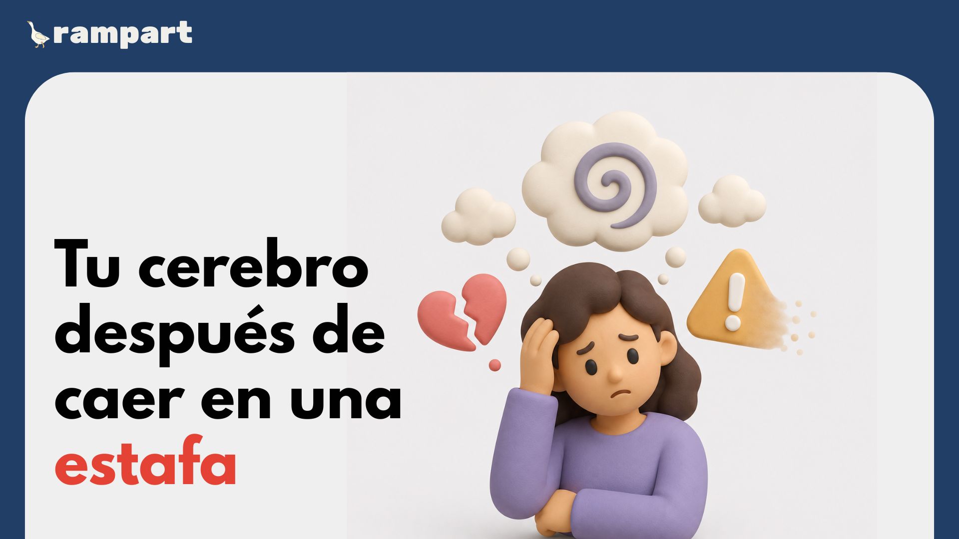 Persona recuperando calma después de caer en una estafa
