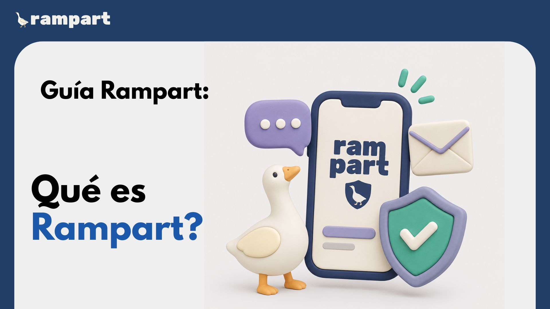 Concepto de Rampart protegiendo SMS y correo en iPhone